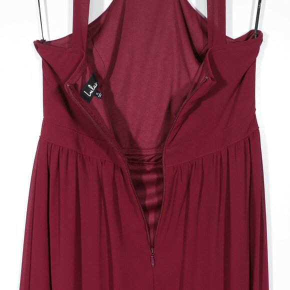 NWOT Lulus Air Of Romance Burgundy Maxi Dress Red Size X-Large - Picture 13 of 16